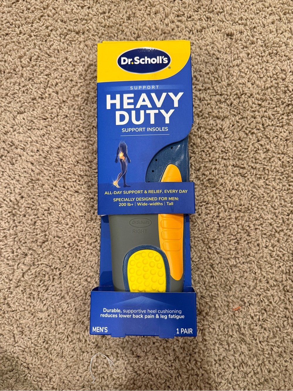 Dr. Scholl’s Heavy Duty Support Insoles for Men Size 8-14 (trim to fit)